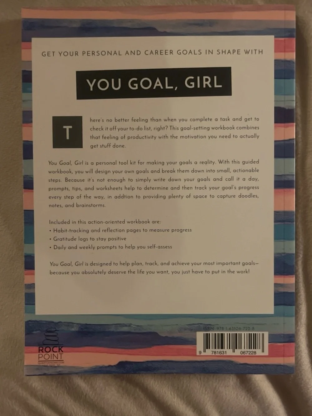 You Goal, Girl – Goal-Setting Workbook (Blue & Pink Striped)